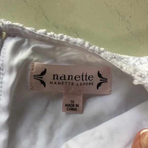 Nanette Lepore white sheath dress lace crochet 10 - Picture 3 of 4